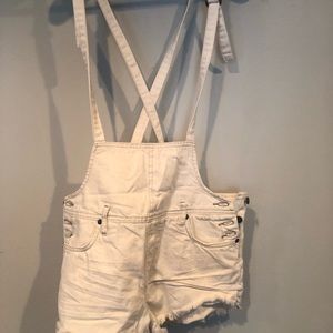 Free people overall jean shorts